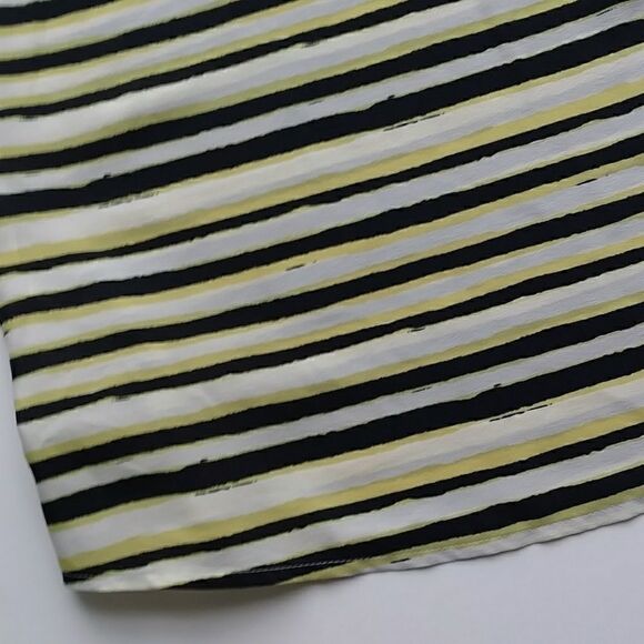 LOFT Striped Shirt Yellow & Black White Stripe Cap Sleeve Top, Size XS - Picture 4 of 8